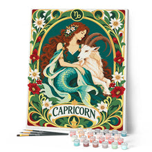 Carica l'immagine nel visualizzatore di Gallery, Dipingere con i numeri - Zodiaco Art Nouveau Capricorno