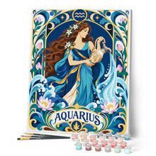 Carica l'immagine nel visualizzatore di Gallery, Dipingere con i numeri - Zodiaco Art Nouveau Acquario