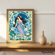 Carica l'immagine nel visualizzatore di Gallery, Dipingere con i numeri - Zodiaco Art Nouveau Pesci