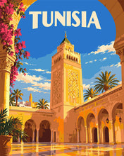Carica l'immagine nel visualizzatore di Gallery, Dipingere con i numeri - Poster di Viaggio Tunisia, Moschea Al-Zaytuna Figured'Art