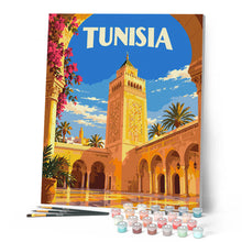 Carica l'immagine nel visualizzatore di Gallery, Dipingere con i numeri - Poster di Viaggio Tunisia, Moschea Al-Zaytuna