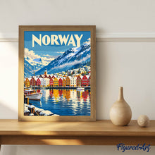 Carica l'immagine nel visualizzatore di Gallery, Dipingere con i numeri - Poster di Viaggio Bergen, Norvegia