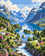 Carica l'immagine nel visualizzatore di Gallery, Dipingere con i numeri - Lago Lovatnet a Loen, Norvegia Figured'Art