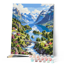 Carica l'immagine nel visualizzatore di Gallery, Dipingere con i numeri - Lago Lovatnet a Loen, Norvegia
