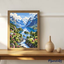 Carica l'immagine nel visualizzatore di Gallery, Dipingere con i numeri - Lago Lovatnet a Loen, Norvegia