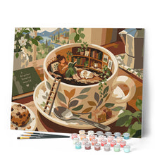 Carica l'immagine nel visualizzatore di Gallery, Dipingere con i numeri - Piccolo Mondo in una Tazza di Caffè