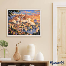 Carica l'immagine nel visualizzatore di Gallery, Dipingere con i numeri - Gatto Gigante sopra la Città