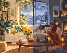 Carica l'immagine nel visualizzatore di Gallery, Dipingere con i numeri - Dall'Estate all'Inverno in Salotto Figured'Art