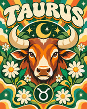 Carica l'immagine nel visualizzatore di Gallery, Dipingere con i numeri - Zodiaco Retrò Toro Figured'Art