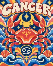 Carica l'immagine nel visualizzatore di Gallery, Dipingere con i numeri - Zodiaco Retrò Cancro Figured'Art