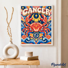 Carica l'immagine nel visualizzatore di Gallery, Dipingere con i numeri - Zodiaco Retrò Cancro