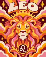 Carica l'immagine nel visualizzatore di Gallery, Dipingere con i numeri - Zodiaco Retrò Leone Figured'Art
