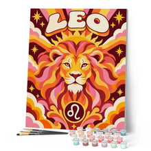 Carica l'immagine nel visualizzatore di Gallery, Dipingere con i numeri - Zodiaco Retrò Leone