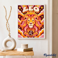 Carica l'immagine nel visualizzatore di Gallery, Dipingere con i numeri - Zodiaco Retrò Leone