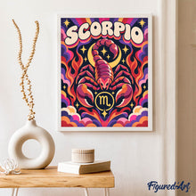 Carica l'immagine nel visualizzatore di Gallery, Dipingere con i numeri - Zodiaco Retrò Scorpione