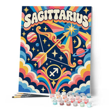 Carica l'immagine nel visualizzatore di Gallery, Dipingere con i numeri - Zodiaco Retrò Sagittario