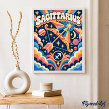 Carica l'immagine nel visualizzatore di Gallery, Dipingere con i numeri - Zodiaco Retrò Sagittario