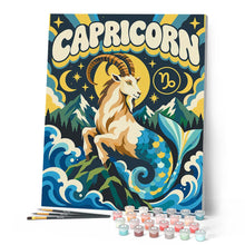 Carica l'immagine nel visualizzatore di Gallery, Dipingere con i numeri - Zodiaco Retrò Capricorno
