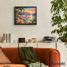 Carica l'immagine nel visualizzatore di Gallery, Dipingere con i numeri - Tramonto con Fenicotteri
