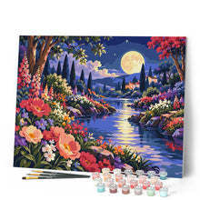Carica l'immagine nel visualizzatore di Gallery, Dipingere con i numeri - Giardino al Chiaro di Luna