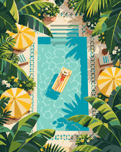 Carica l'immagine nel visualizzatore di Gallery, Dipingere con i numeri - Paradiso a Bordo Piscina Figured'Art