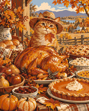 Carica l'immagine nel visualizzatore di Gallery, Dipingere con i numeri - Il Banchetto dei Gatti del Ringraziamento Figured'Art