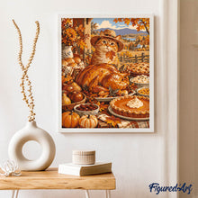 Carica l'immagine nel visualizzatore di Gallery, Dipingere con i numeri - Il Banchetto dei Gatti del Ringraziamento