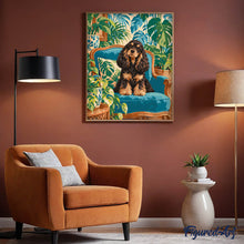 Carica l'immagine nel visualizzatore di Gallery, Dipingere con i numeri - Cocker Spaniel nel Salotto Tropicale