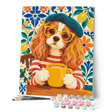 Carica l'immagine nel visualizzatore di Gallery, Dipingere con i numeri - Spaniel con Basco al Caffè