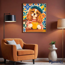 Carica l'immagine nel visualizzatore di Gallery, Dipingere con i numeri - Spaniel con Basco al Caffè