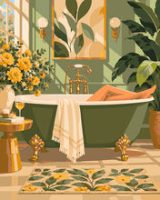 Carica l'immagine nel visualizzatore di Gallery, Dipingere con i numeri - Bagno Verde tra le Piante Figured'Art