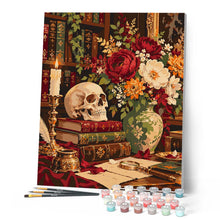 Carica l'immagine nel visualizzatore di Gallery, Dipingere con i numeri - Studio Gotico con Libri Antichi e Fiori