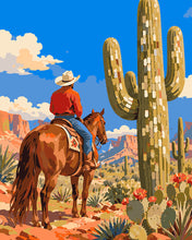 Carica l'immagine nel visualizzatore di Gallery, Dipingere con i numeri - Cowboy di Fronte al Deserto Figured'Art