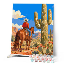 Carica l'immagine nel visualizzatore di Gallery, Dipingere con i numeri - Cowboy di Fronte al Deserto