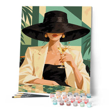 Carica l'immagine nel visualizzatore di Gallery, Dipingere con i numeri - Ritratto Glamour con Cappello e Martini
