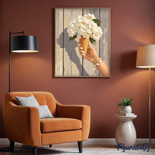 Carica l'immagine nel visualizzatore di Gallery, Dipingere con i numeri - Bouquet di Ortensie in Cono Gelato