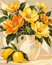 Carica l'immagine nel visualizzatore di Gallery, Dipingere con i numeri - Limoni e Fiori Dorati al Sole Figured'Art