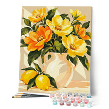 Carica l'immagine nel visualizzatore di Gallery, Dipingere con i numeri - Limoni e Fiori Dorati al Sole
