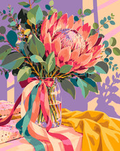 Carica l'immagine nel visualizzatore di Gallery, Dipingere con i numeri - Bouquet di Protea in Vaso di Vetro Figured'Art