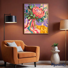 Carica l'immagine nel visualizzatore di Gallery, Dipingere con i numeri - Bouquet di Protea in Vaso di Vetro