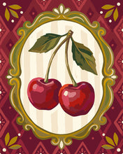Carica l'immagine nel visualizzatore di Gallery, Dipingere con i numeri - Ciliegie Rosse in Cornice Decorata Figured'Art
