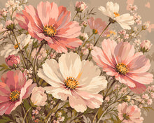 Carica l'immagine nel visualizzatore di Gallery, Dipingere con i numeri - Bouquet Romantico di Cosmee Pastello Figured'Art