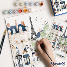 Carica l'immagine nel visualizzatore di Gallery, Kit Regalo per Dipingere con i Numeri - Strada di Parigi ad Acquerello