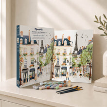 Carica l'immagine nel visualizzatore di Gallery, Kit Regalo per Dipingere con i Numeri - Strada di Parigi ad Acquerello