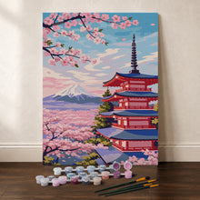Carica l'immagine nel visualizzatore di Gallery, Kit Regalo per Dipingere con i Numeri - Pagoda del Monte Fuji