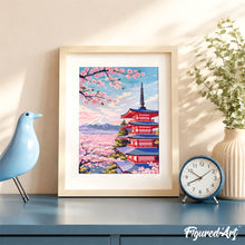 Carica l'immagine nel visualizzatore di Gallery, Kit Regalo per Dipingere con i Numeri - Pagoda del Monte Fuji