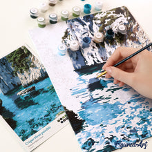 Carica l'immagine nel visualizzatore di Gallery, Kit Regalo per Dipingere con i Numeri - Cala Blu Tranquilla