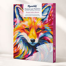 Carica l'immagine nel visualizzatore di Gallery, Kit Regalo per Dipingere con i Numeri - Volpe Astratta Colorata Figured'Art