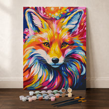 Carica l'immagine nel visualizzatore di Gallery, Kit Regalo per Dipingere con i Numeri - Volpe Astratta Colorata