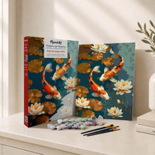 Carica l'immagine nel visualizzatore di Gallery, Kit Regalo per Dipingere con i Numeri - Carpa Koi Vintage e Fiori